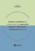 Cover for Gestión académica en instituciones de educación superior: reflexiones y experiencias exitosas