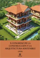 Cubierta para X Congreso de la Construcción y la Arquitectura Sostenible 2020